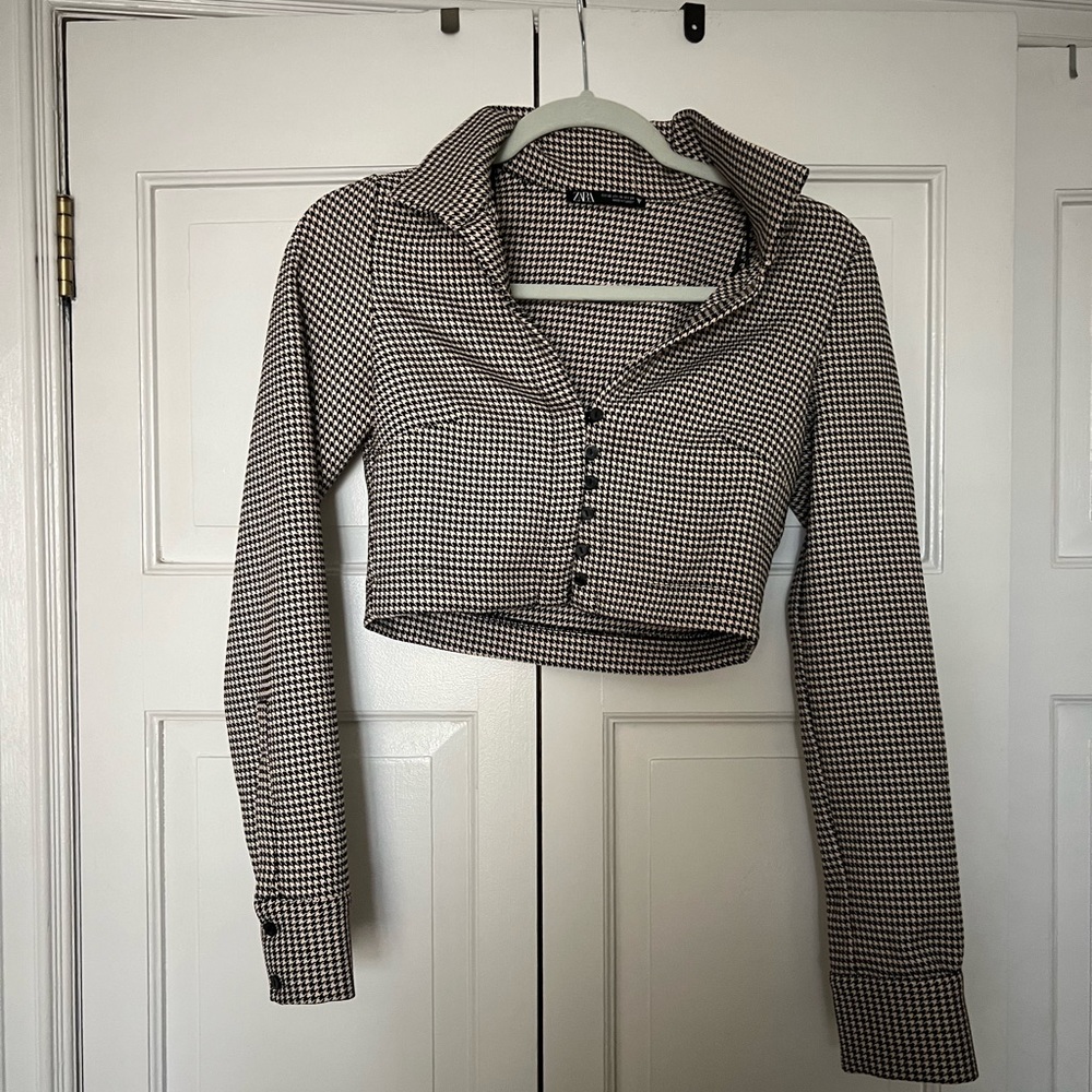 Plaid Zara top